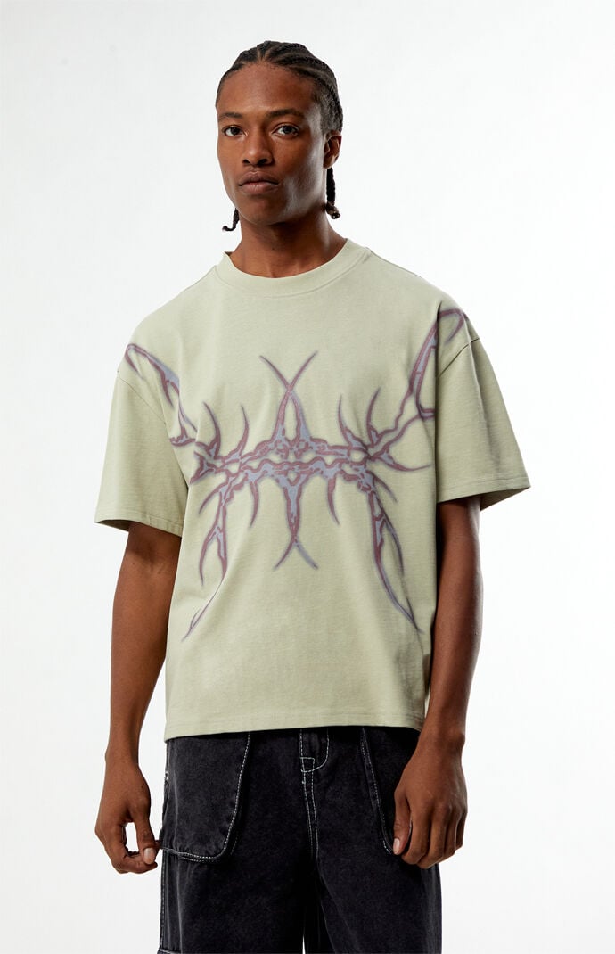 Pacsun Tan Metallic Cyber T-Shirt