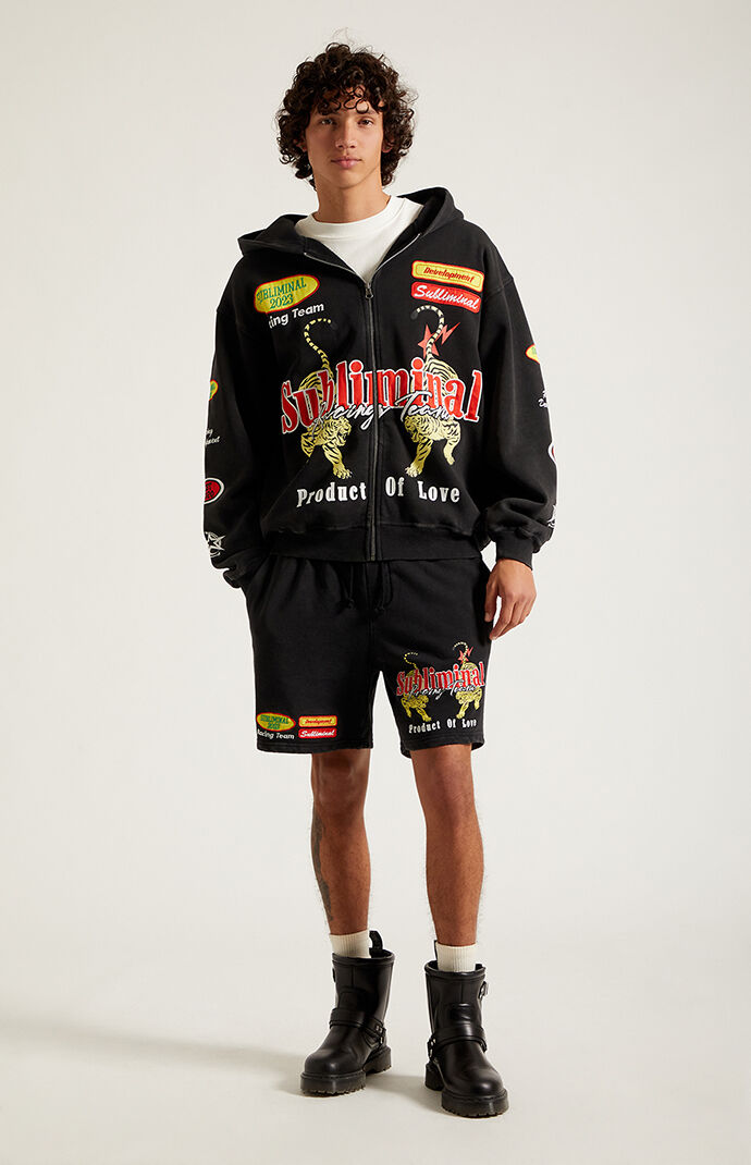 ★新品/ステッカー付★AWW MAGAZINE SWEATSHORTS Pacsun Subliminal Fleece Volley Sweat Shorts | Pacsun