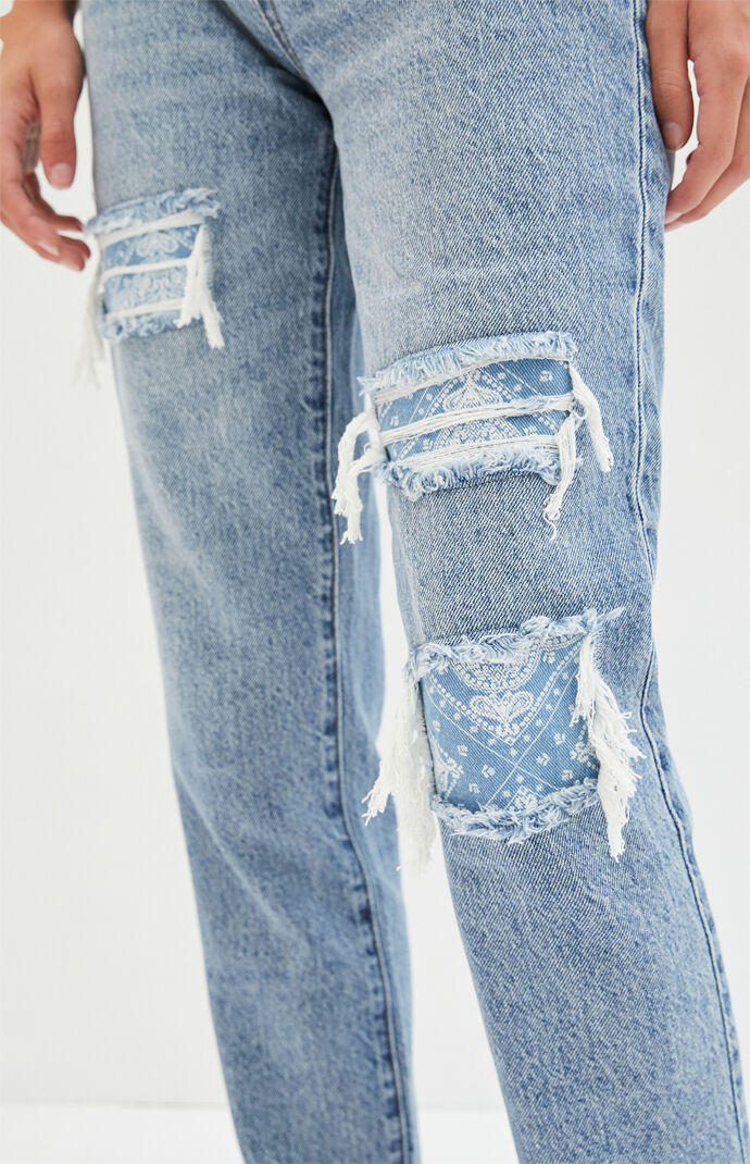 PacSun Bandana Patch Mom Jeans | PacSun