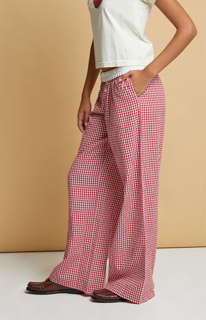 Red Gingham Boxer Pajama Pants image number 2