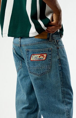 Dylan Baggy Jeans Embroidered Patch Medium Blue image number 4