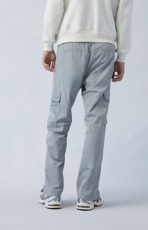Gray Nylon Straight Cargo Pants image number 4