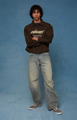 Mason Baggy Barrel Jeans Medium Blue Tinted image number 1