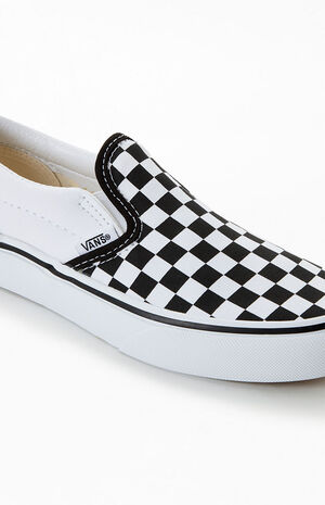 Kids Black & White Checker Classic Slip-On Shoes image number 6