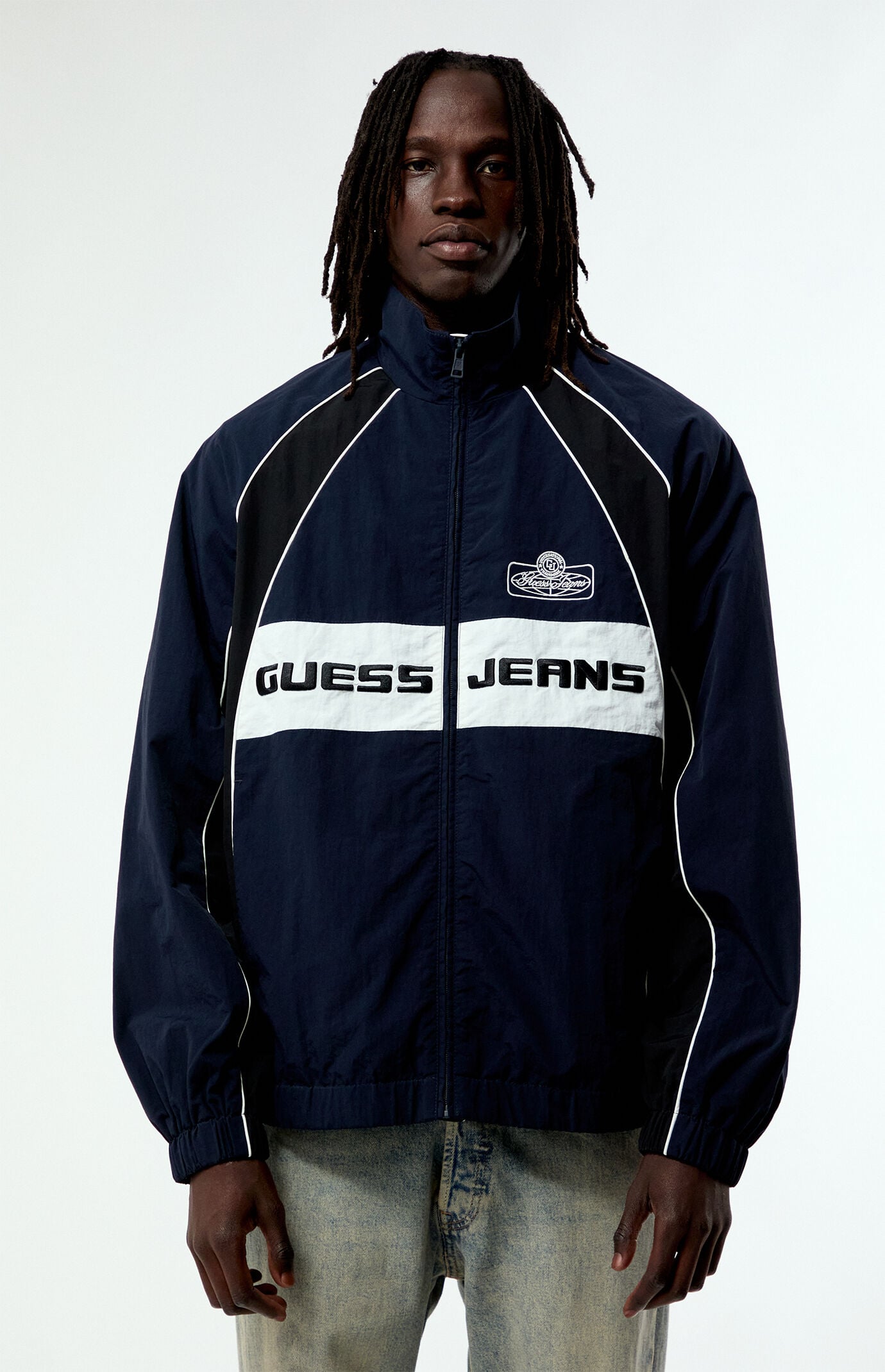 Guess Jeans Crinkly Nylon Track Jacket