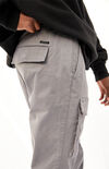 Utility Gray Front Pocket Slim Cargo Pants Utility Gray Front Pocket Slim Cargo Pants image number null