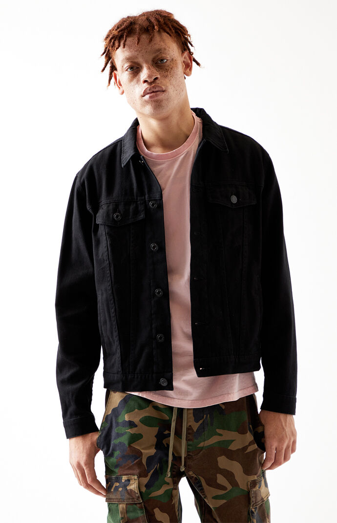 Black Basic Trucker Denim Jacket