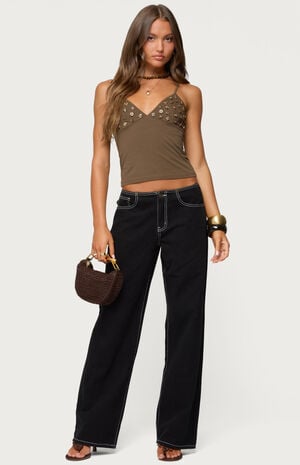 Nora Buttons V Neck Tank Top image number 5