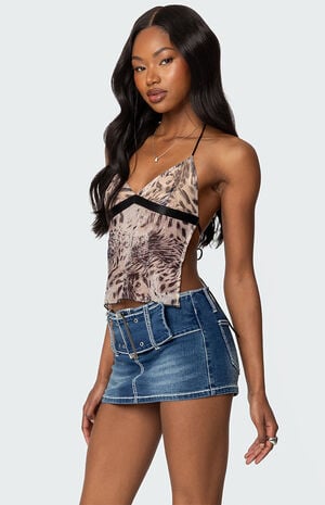 Ziena Leopard Printed Backless Top image number 1