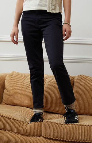 Stretch Black Straight Leg Jeans image number 3