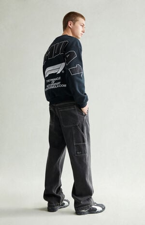 Dylan Baggy Jeans Carpenter Contrast Stitch Black image number 1