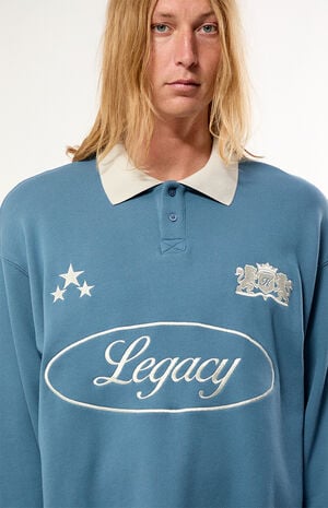 Blue Legacy Long Sleeve Rugby Polo Shirt image number 2