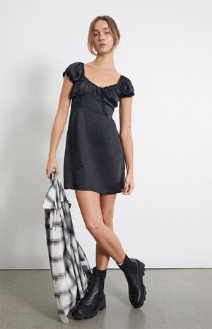 Satin Tie Front Mini Dress image number 2