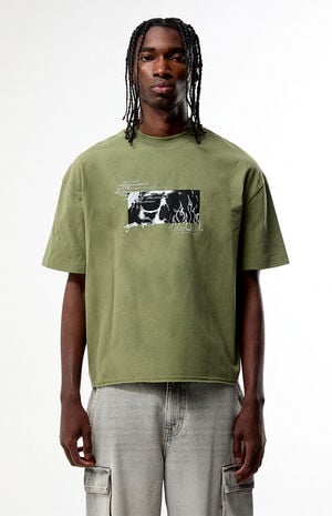 Green What Remains Cropped Boxy T-Shirt image number 1