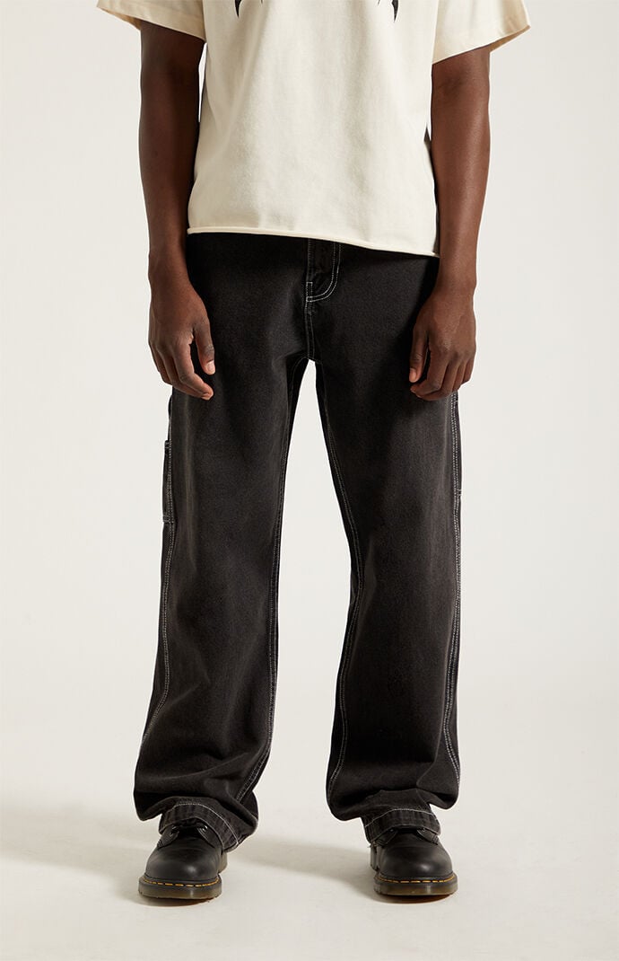 Pacsun Dylan Baggy Jeans Carpenter Contrast Stitch Black