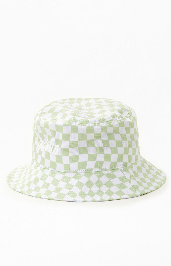 PacSun Kids Green Checker Bucket Hat 