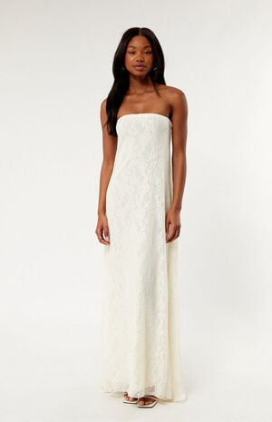 Strapless Lace Maxi Dress image number 2