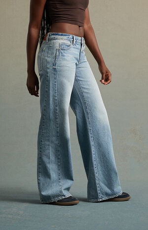 Light Indigo Low Rise Baggy Jeans image number 3