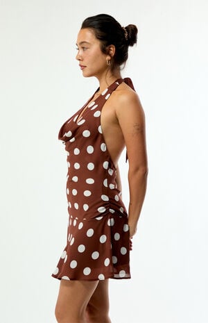 Tate Polka Dot Cowl Mini Dress image number 3