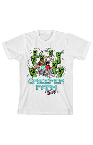 Kids Minecraft Creeper Farms T-Shirt image number 1