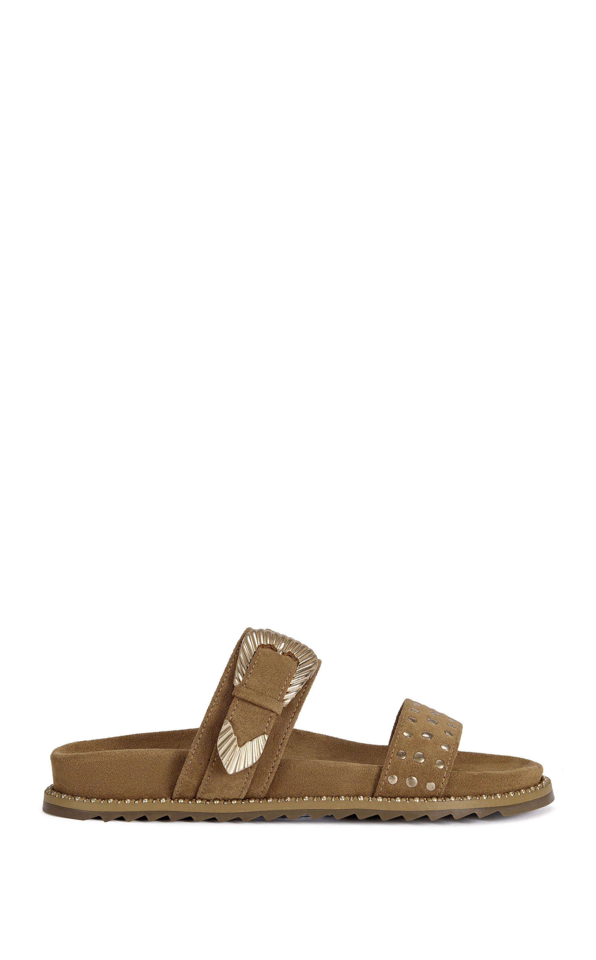 AZALEA WANG Women's Pallas Tan Western Flat Sandals