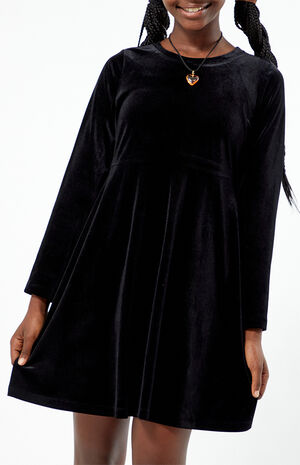 Velvet Long Sleeve Mini Dress image number 2