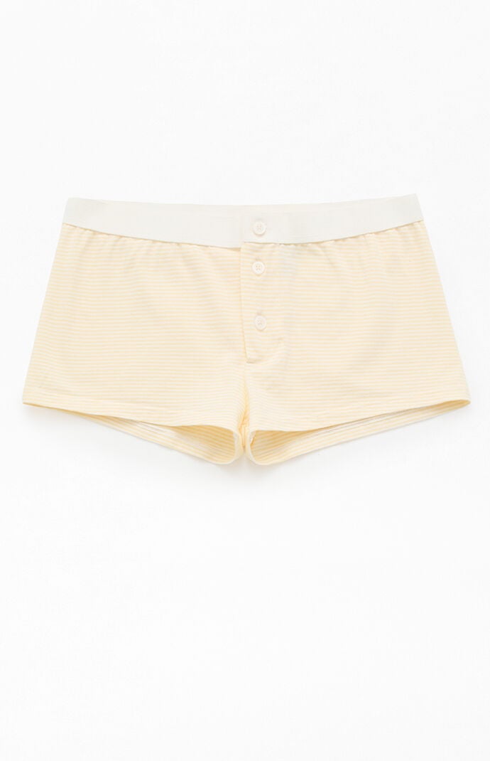 John Galt Yellow Striped Pajama Boyshorts