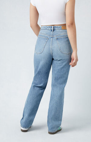 PacSun Medium Blue Curve High Waisted Flare Jeans
