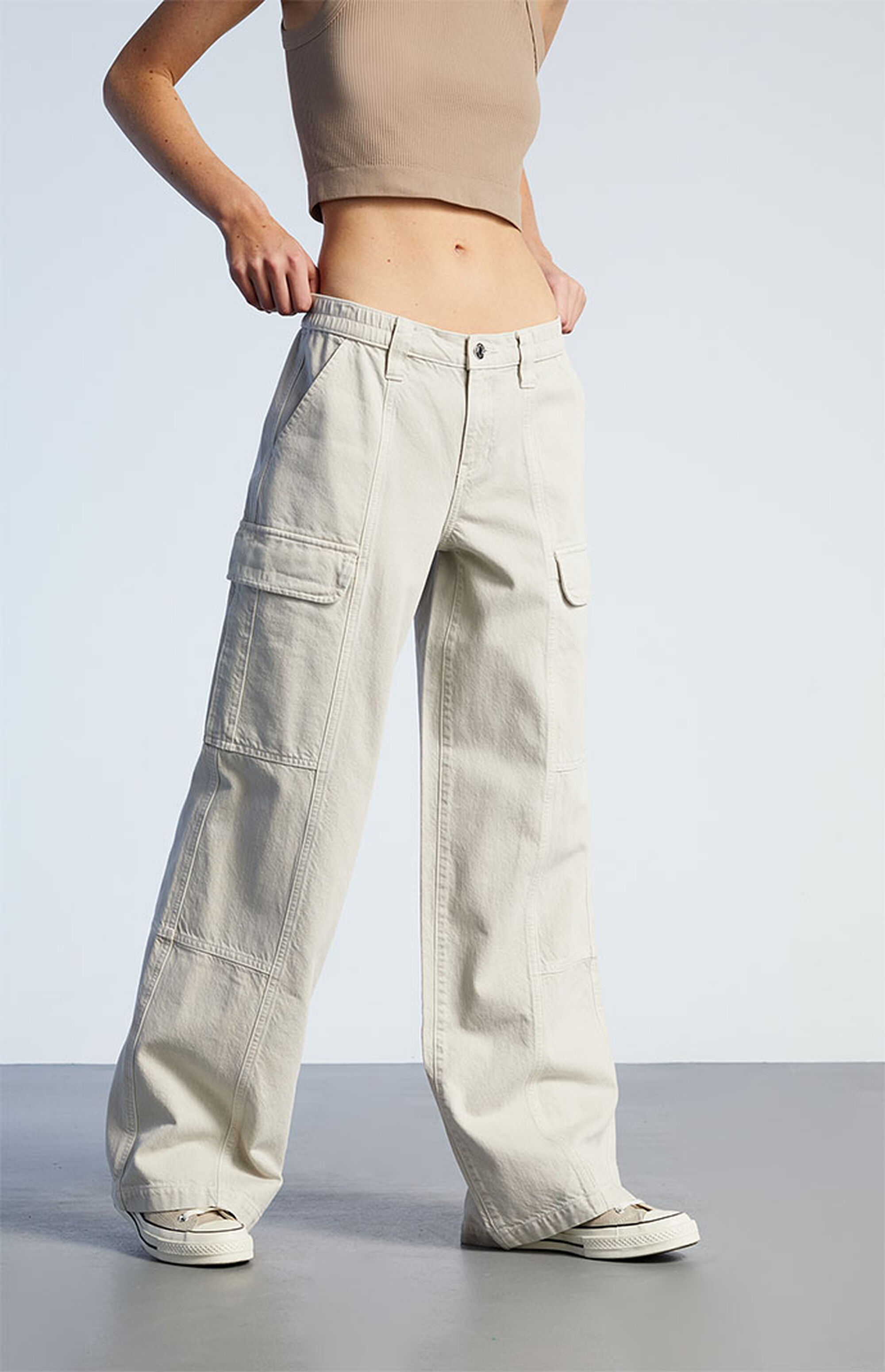 PacSun Eco Gray Low Rise Puddle Cargo Pants | PacSun
