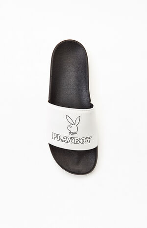 By PacSun Women's Black & White Bunny Slide Sandals image number 7