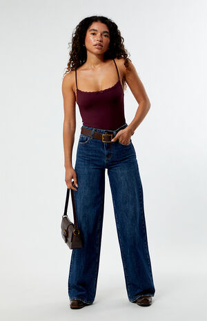 Lace Trim Bow Bodysuit image number 5