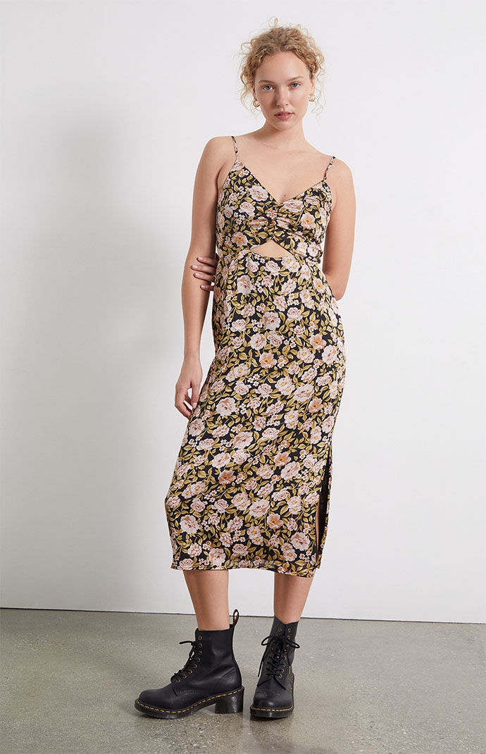 Topshop daisy print slip hotsell midi dress