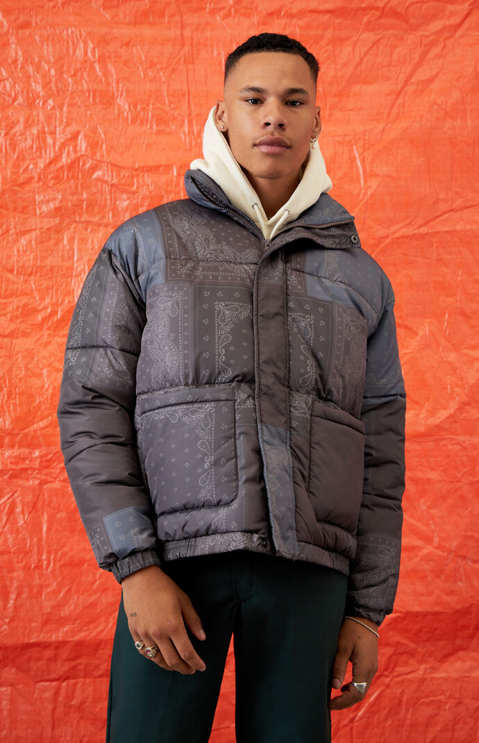 Paisley Panel Puffer Jacket
