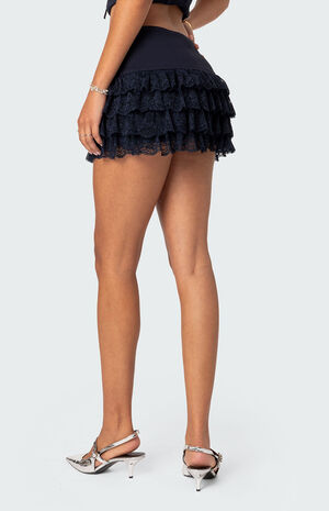 Maisie Ruffle Lace Mini Skirt image number 5
