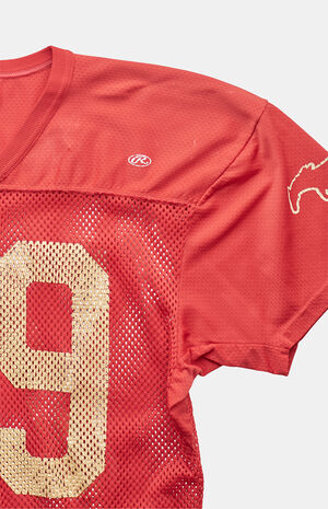 2000s Mesh Jersey V-Neck Graphic Top image number 3