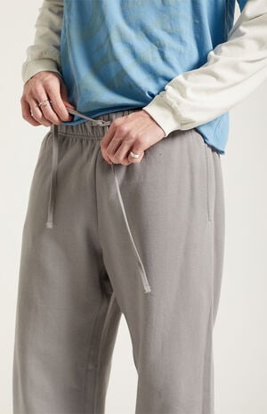 Light Gray Fleece Extreme Baggy Sweatpants image number 5