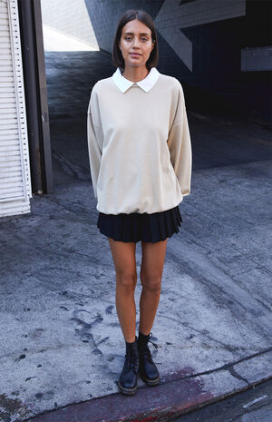 Light Brown Polo Crew Neck Sweatshirt image number 4