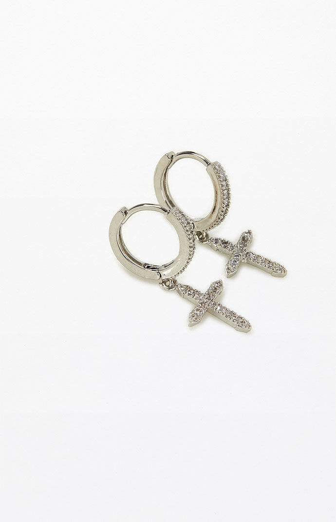 Hoop Cross Earrings
