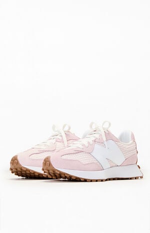 Women's Pink and White 327 Sneakers image number 2
