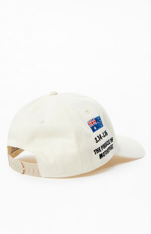 x PacSun Cream Melbourne Australia Southern Land Twill Snapback Hat image number 2