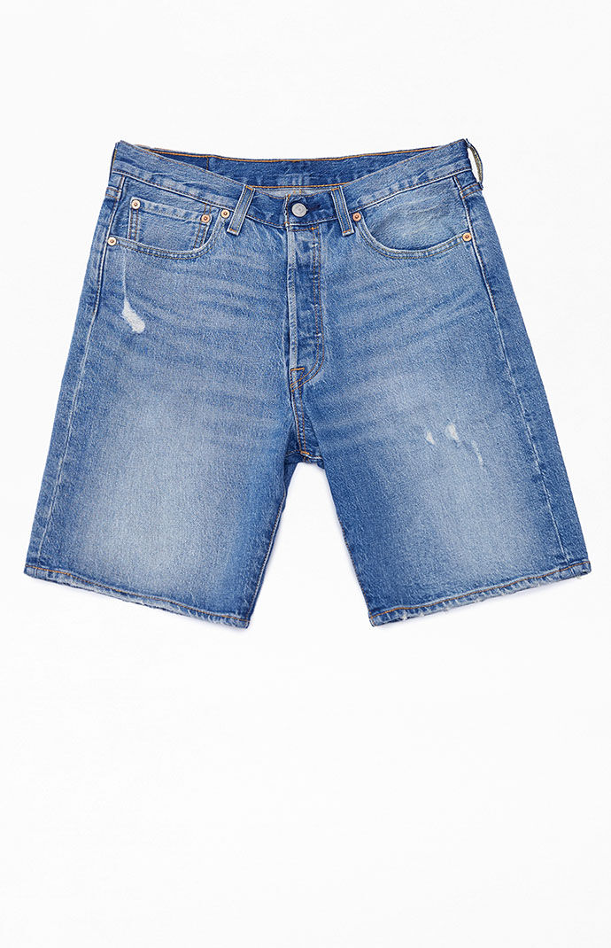 Levi s 501 Hemmed Indigo Blue Denim Shorts PacSun
