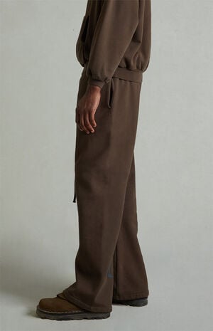 Brown Fleece Flare Sweatpants image number 4