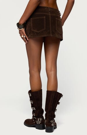 Gracen Faux Suede Mini Skort image number 3