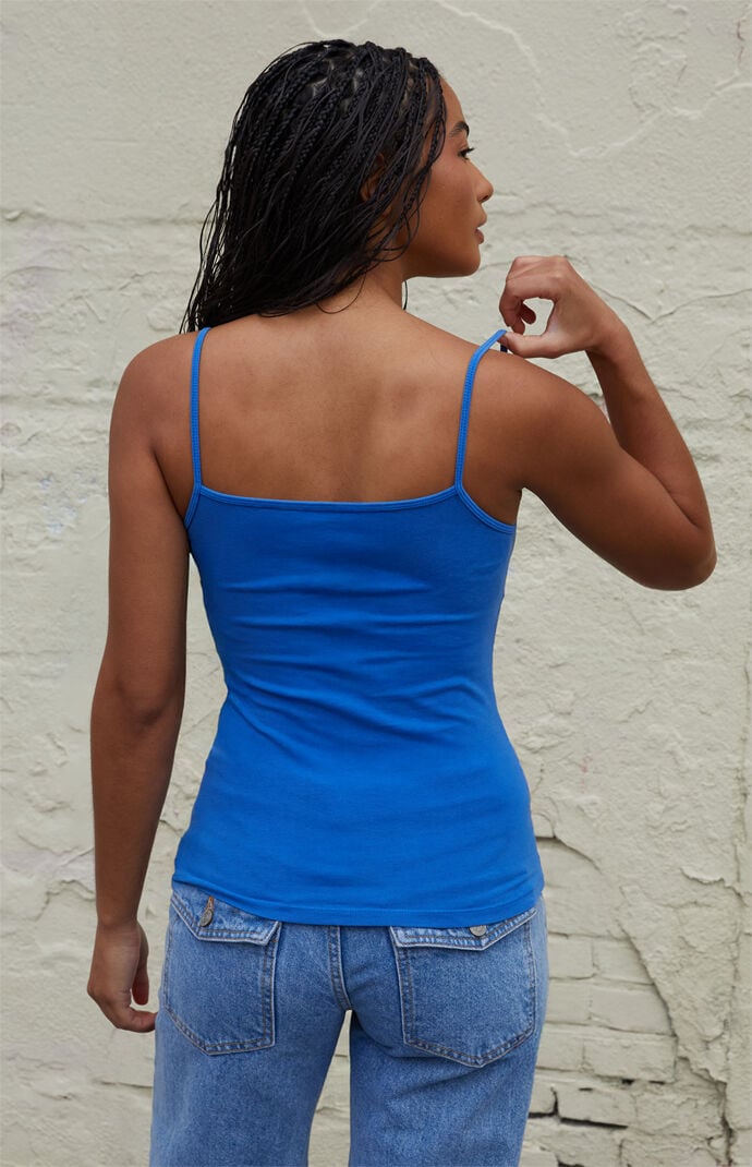 John Galt Electric Blue Tiffany Henley Tank Top