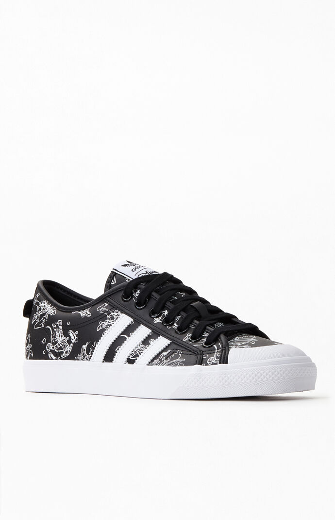 adidas 3mc black & white contrast canvas shoes
