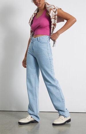 Eco Asymmetrical Waistband '90s Boyfriend Jeans image number 3