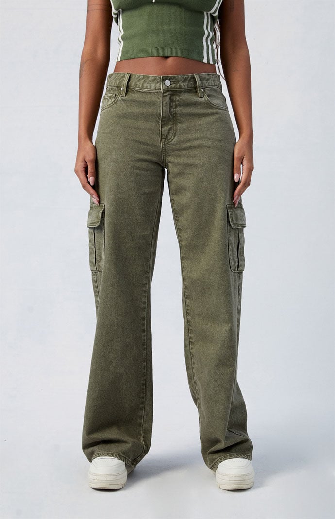 PacSun Green Low Rise Extreme Baggy Cargo Pants PacSun
