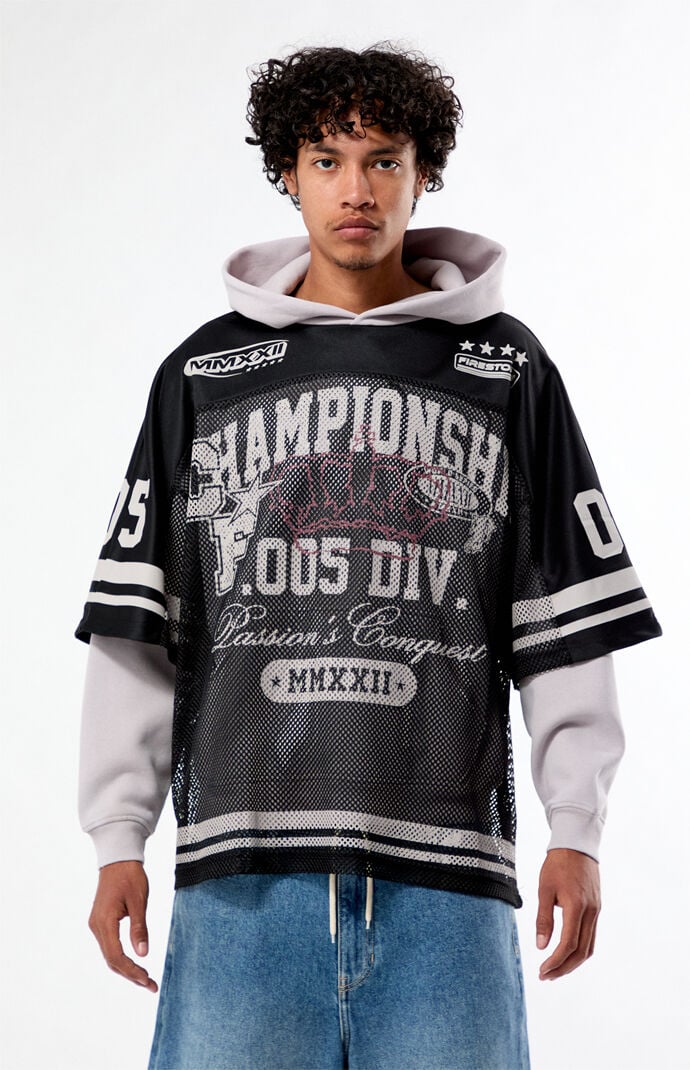 Pacsun Championship Jersey 2fer HoodieÂ 