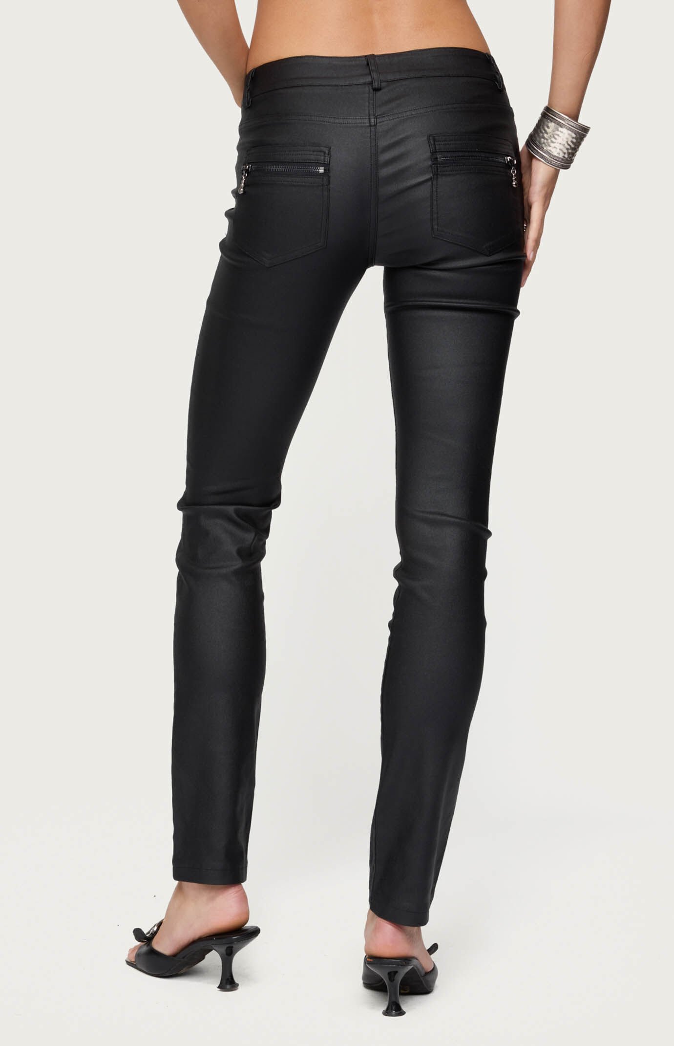 Edikted Kaede Faux Leather Skinny Jeans