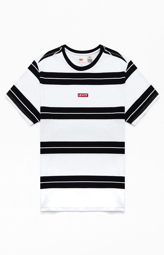 levi's black and white striped t shirt
